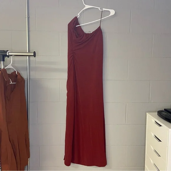 Free People Hayley Midi Strapless Dress in Russet Acorn Women’s Size Medium - Picture 8 of 13